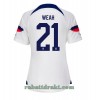 USA Timothy Weah 21 Hjemme VM 2022 - Dame Fotballdrakt